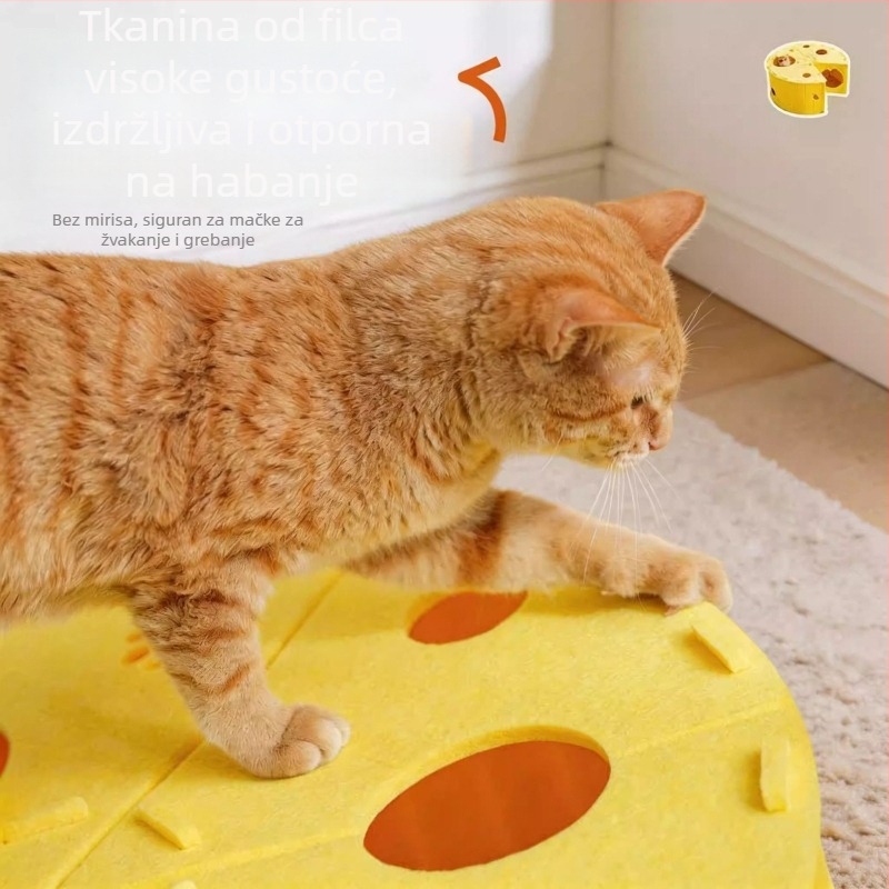 Filc tunelsko gnijezdo za mačke, za grickanje i igru, pogodno za sve sezone, djelomično zatvorena spavaća kućica za mačke