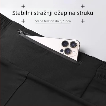 Muške trkačke šorceve 3/4 dužine, brzo sušeći materijal, ljetni fitness set