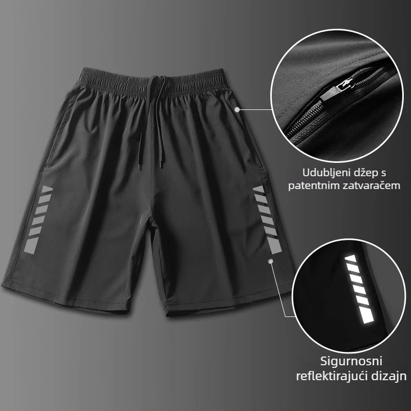 Muške trkačke šorceve 3/4 dužine, brzo sušeći materijal, ljetni fitness set