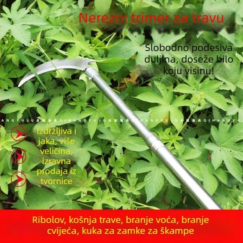 Nerđajući čelični teleskopski višenamjenski štap za rezanje visokih grana, štap za mrežu, udice za Sophora japonica i Toona sinensis, ribolov i košenje trave
