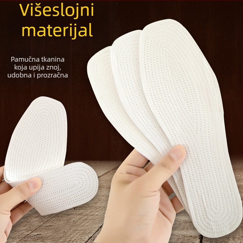 8-slojne pamučne uloške za proljeće i jesen, unisex, bijeli, prozračni, upijaju znoj, otporni na habanje, protuklizni, povećavaju visinu, bez rubova
