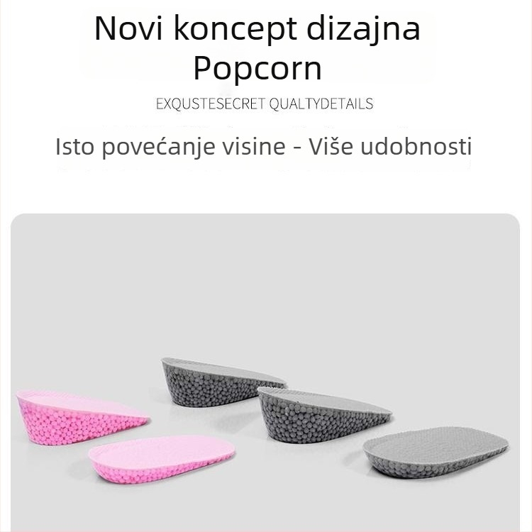Podižući ulošci visine s amortizacijom šokova, samoljepljivi i nevidljivi za tenisice i čizme, za muškarce i žene, model BMH02-1, svakodnevna upotreba