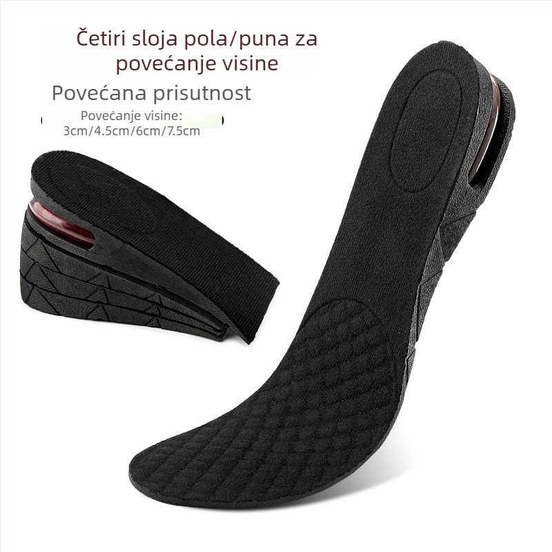 Višeslojni odvojivi uložak za povećanje visine, nevidljiv, za muškarce i žene, s amortizacijom i zračnim jastučićem