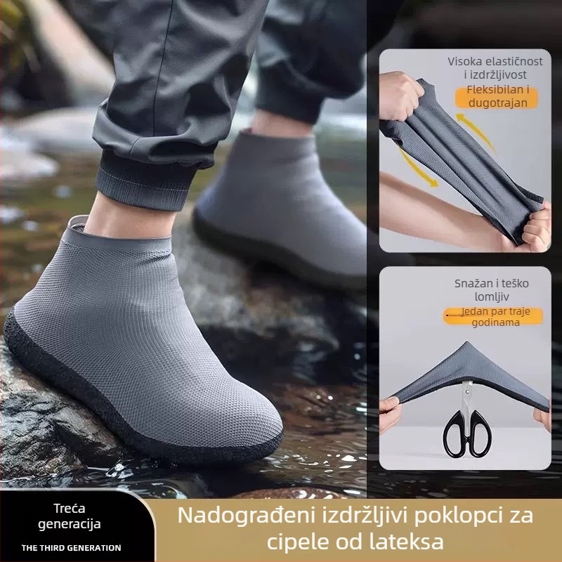 Lateks zaštitni prekrivači za cipele, vodootporni, visokoelastični, za muškarce i žene, debeli, otporni na habanje, protuklizni, za planinarenje i kampiranje