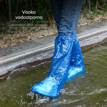 Jednokratne navlake za cipele za kišu, dugačke, vodootporne i otporne na klizanje, prozirnog plastičnog materijala, debele i otporne na habanje, univerzalna veličina