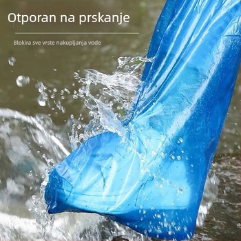 Jednokratne navlake za cipele za kišu, dugačke, vodootporne i otporne na klizanje, prozirnog plastičnog materijala, debele i otporne na habanje, univerzalna veličina