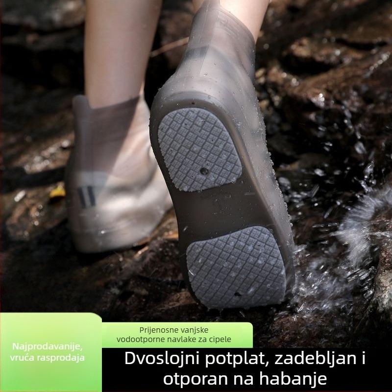 Debeli silikonski pokrivači za kišne cipele, protuklizni, otporni na habanje, vodootporni za odrasle (muškarce i žene)