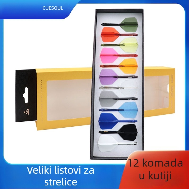 CUESOUL Q Beast Rost77 Dart krila s visokom prozirnošću i elastičnošću, integrirana, velika kvadratna krila, natjecateljske razine repna krila, 12 komada
