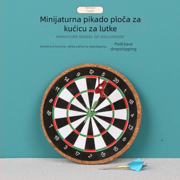 Mini kućica za lutke – dartovi i frisbee za zid, vanjski OB11 model, drveno