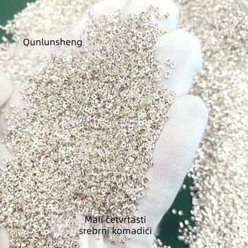 Qunlusheng S925 Sterling Srebro – Mini lomljene srebrne perle, nepravilne razdjelne perle, izuzetno tanke slobodne perle za DIY ogrlicu i narukvicu