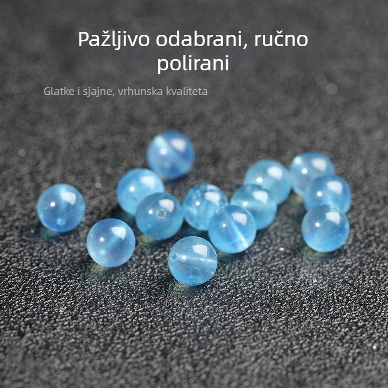 7A Prirodni akvamarin – slobodne perle za DIY, kristalne perle, plavi kristal Devil Blue, okrugle perle