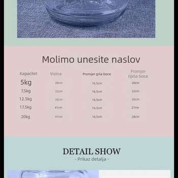 Staklena hermetički zatvorena posuda za žitarice, rižu, čaj i kiselo povrće – bez olova, kapacitet ispod 300 ml, korejski stil
