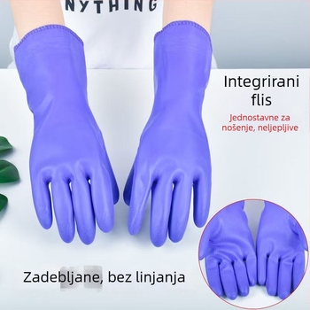Lateks rukavice s flis podstavom, debele za kućne poslove i pranje suđa u kuhinji, otporne na ulje