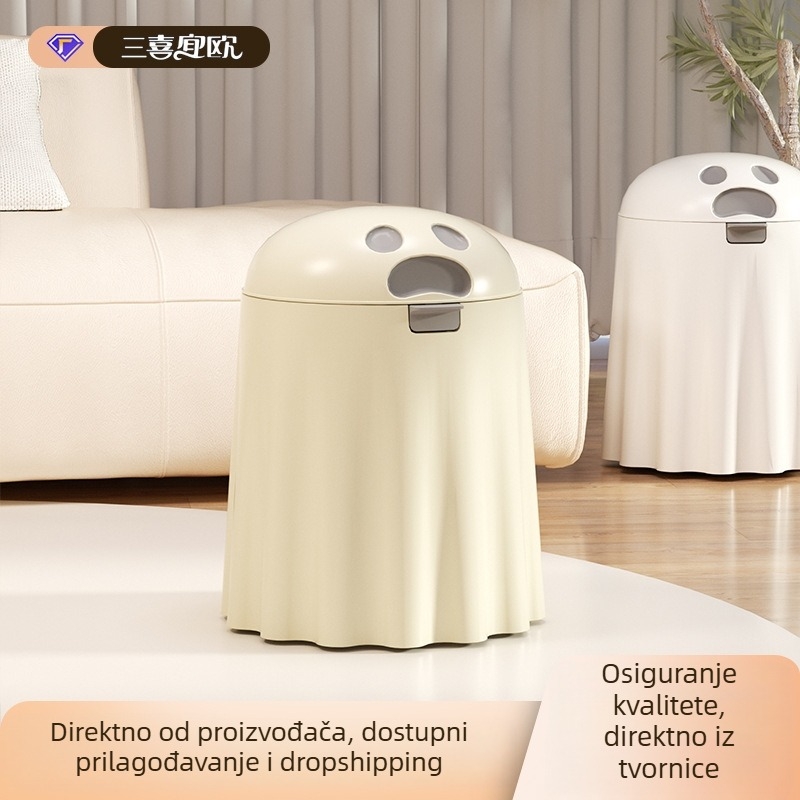 Dvostruki koš za otpatke s poklopcem na pritisak, stojeći, 9 L, za dnevni boravak, spavaću sobu i kupaonu