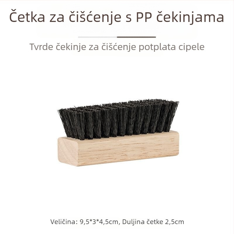 Drvena četka za čišćenje cipela s mekanim vlaknima i drvenom ručkom – nježna prema cipelama, visokokvalitetna višefunkcionalna njega cipela