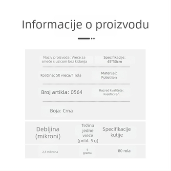 Kese za otpad s vrpcom, jednokratne, debele, mirisne, za ured, dom i kuhinju, velika rola
