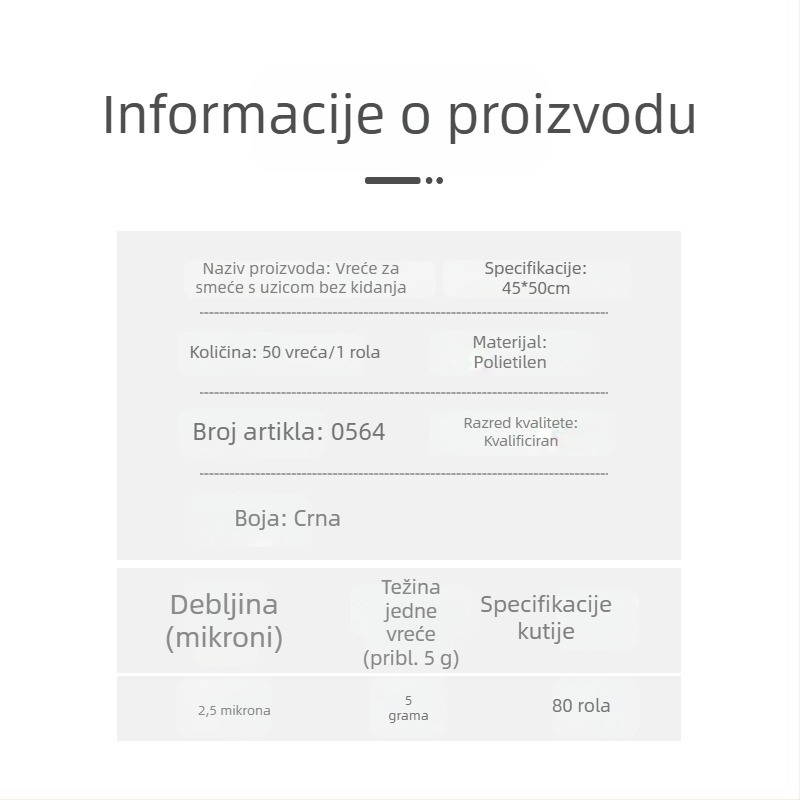 Kese za otpad s vrpcom, jednokratne, debele, mirisne, za ured, dom i kuhinju, velika rola