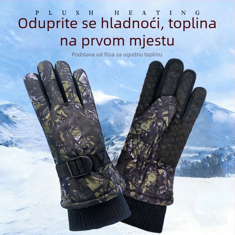 Dječje rukavice za skijanje, uzrast 7–13 godina, s pamuk podstavom, debeli, topli, protuklizne