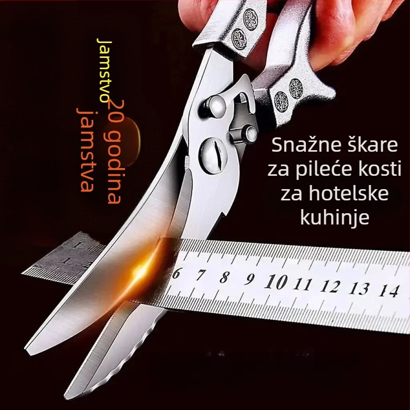 Nehrđajuće čelične snažne škare za pileće kosti, višenamjenske kuhinjske škare za riblje kosti i morsku hranu