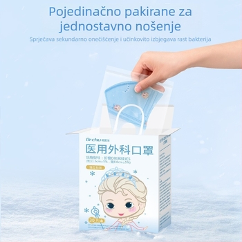 Dječja 3D jednokratna medicinska maska, unisex, mala veličina