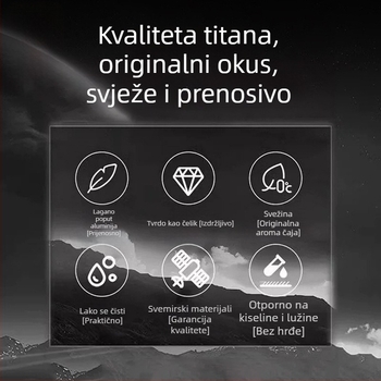 RongshanTang čista titan putna kutija za čaj, mala prijenosna kutija za čaj, zapečaćena posuda za skladištenje čaja
