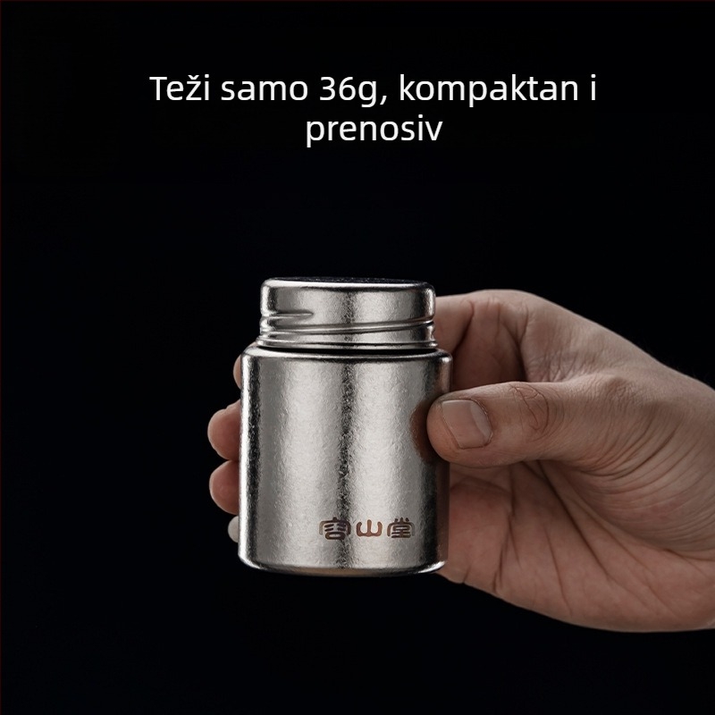 RongshanTang čista titan putna kutija za čaj, mala prijenosna kutija za čaj, zapečaćena posuda za skladištenje čaja