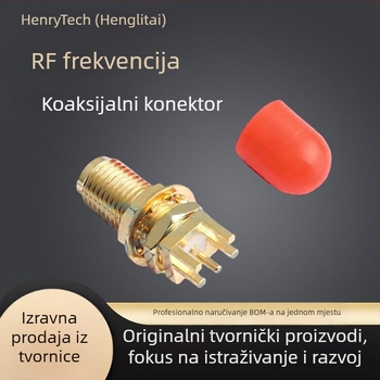 HL-SMA-KWHD1/KYHDC6 Ženski RF koaksijalni konektor, PCB montaža, savitljivog tipa, pozlaćeni mesing