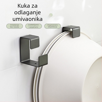 Zidni organizator za umivaonik s bezbušnom montažom – za kupaonicu i kuhinju, od ugljičnog čelika