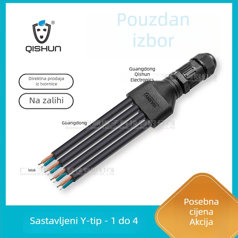 Y-tip vodootporan konektor za vanjsku LED rasvjetu, vodootporan razdjelnik za kablove i trodijelni konektor, otporan na visoke i niske temperature, prilagodljiv