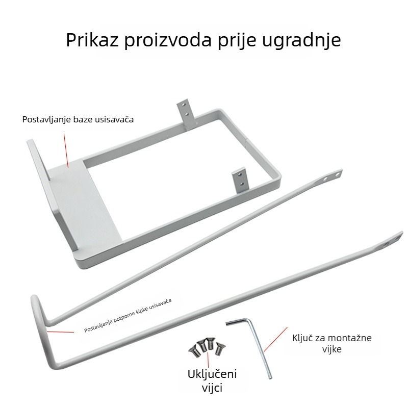 Stalak za usisavač za kućanstvo, bez bušenja, podni organizator, držač ručnog usisavača