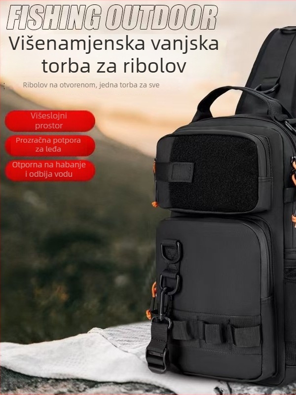 Lagana vodootporna torba za ribolov preko ramena – višenamjenska torba za planinarenje, putovanja i vožnju bicikla