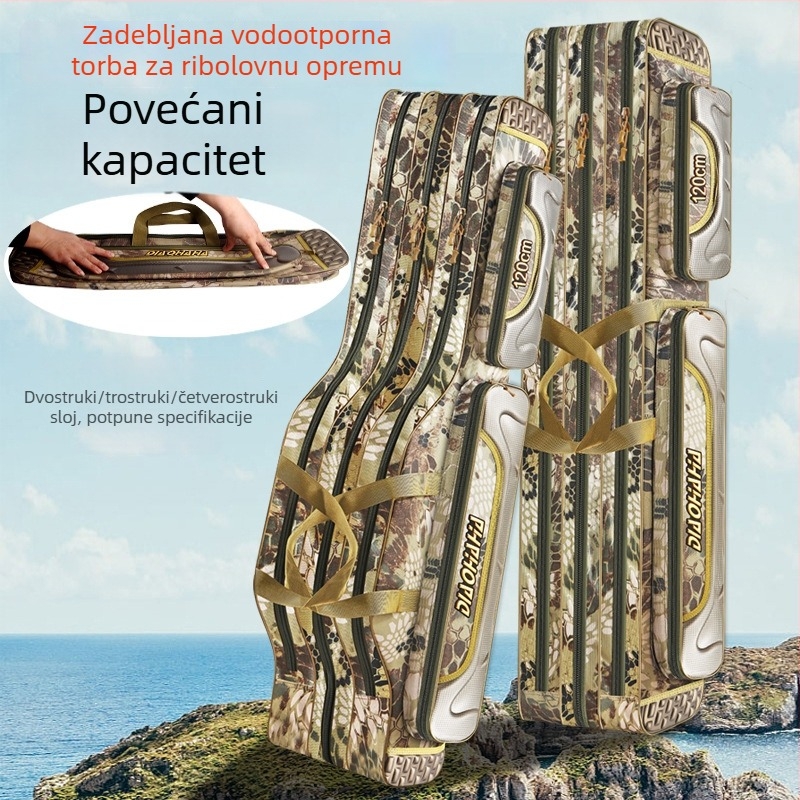 Vodootporna torba za štapove za ribolov, višefunkcionalna, lagano nošenje preko ramena, Oxford platna