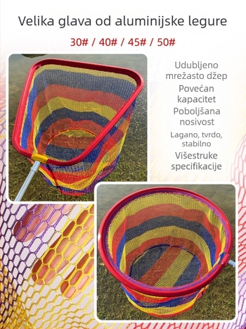 Aluminijska glava mreže za ribolov, duboki trokutasti dizajn, ne sklapa se, za velike ribe
