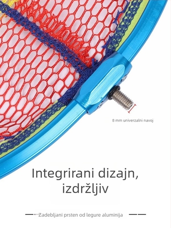 Aluminijska glava mreže za ribolov, duboki trokutasti dizajn, ne sklapa se, za velike ribe