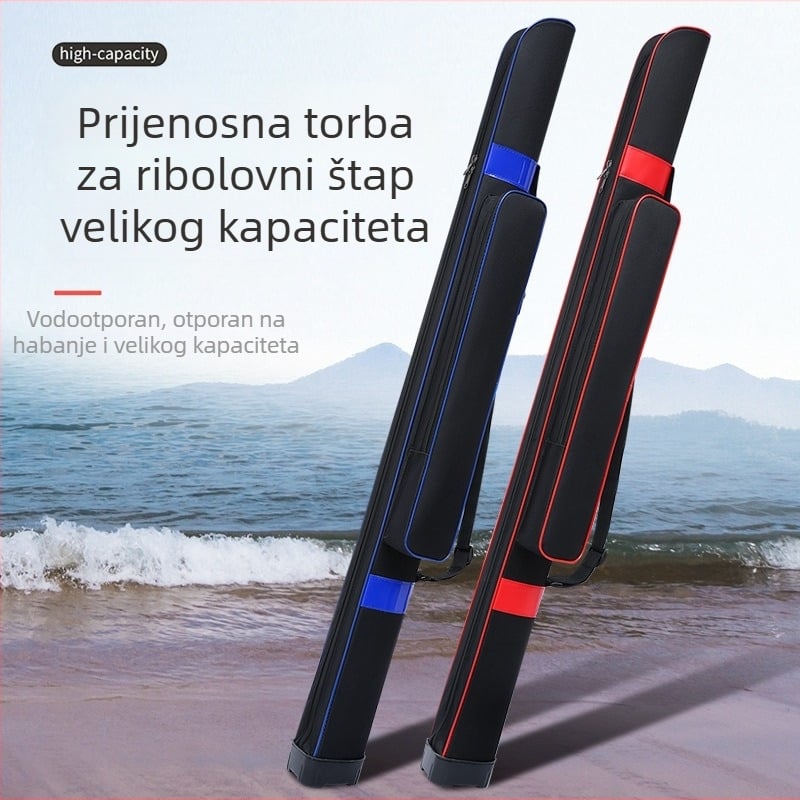 Torba za štap za ribolov s čvrstim kućištem, vodootporna, velik kapacitet, s remenom za ramena i crossbody nošenjem, za riječnu ribolov