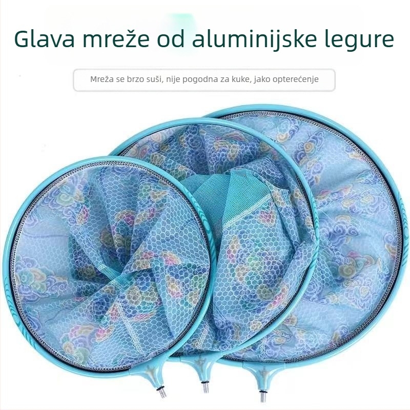 Torba za ribolovnu mrežu od titanijskog legura, nano ultralaka, s karbonskom opletenom glavom