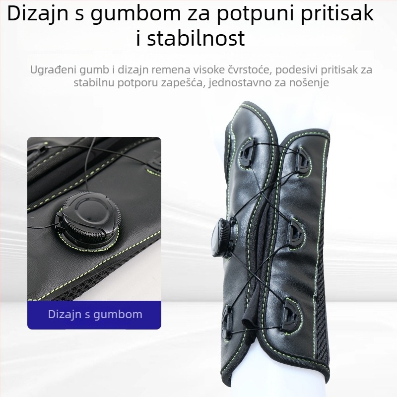 Zaštitnik zapešća s podesivim gumbom za kompresijsku fiksaciju, podrška s čeličnom pločom za uganuće i prijelome