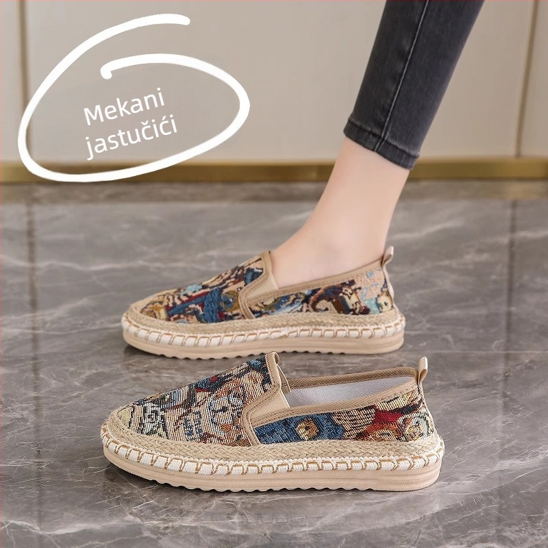 Ženske platnene slip-on tenisice, prozračne i udobne, za proljeće i jesen 2025, ribarski stil