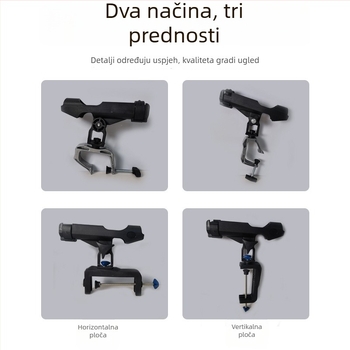 Držač za štapove za brod od aluminijske legure, 360° rotirajući, podesiv, sklopiv, s velikom stegom
