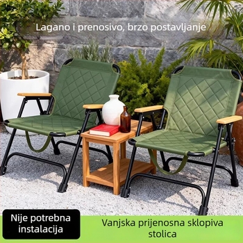 Maszhe vanjska sklopiva stolica za kampiranje i ribolov, ojačana, prijenosna za piknik, lagana za plažu, set stola i stolica