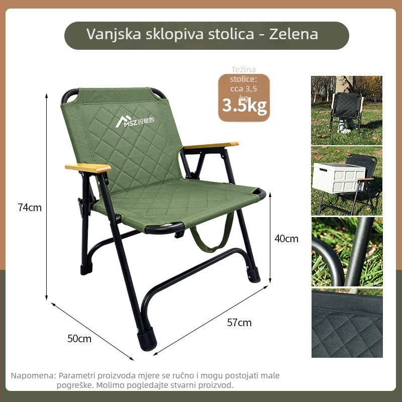 Maszhe vanjska sklopiva stolica za kampiranje i ribolov, ojačana, prijenosna za piknik, lagana za plažu, set stola i stolica