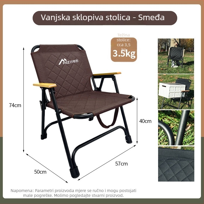 Maszhe vanjska sklopiva stolica za kampiranje i ribolov, ojačana, prijenosna za piknik, lagana za plažu, set stola i stolica