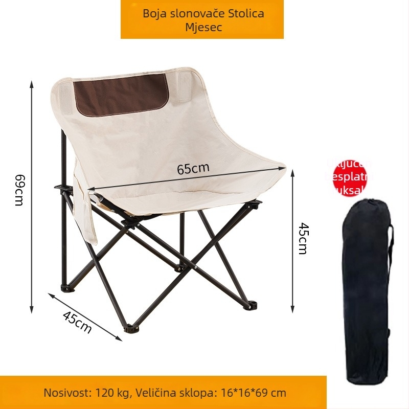 Sklopivi vanjski Moon Chair za kampiranje, piknik, ribolov i opuštanje na plaži