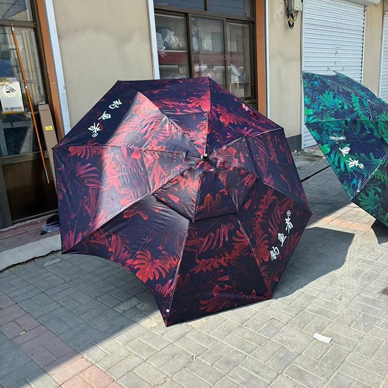 Vanjski kišobran za ribolov, 2,2 m, debeli univerzalni spoj, crni gumeni premaz