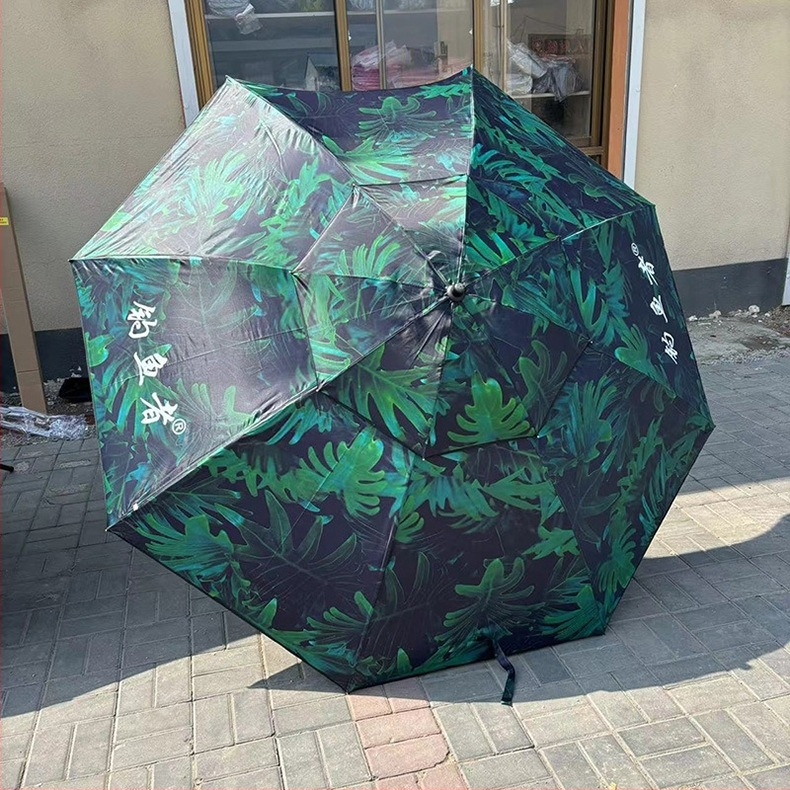 Vanjski kišobran za ribolov, 2,2 m, debeli univerzalni spoj, crni gumeni premaz
