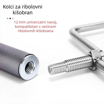 Tab ribarski kišobran s ojačanim zemljanim čepom, produžen dizajn, pribor za kišobrane za ribolov, sunčani i kišni kišobran, otporan na vjetar, nehrđajući čelik