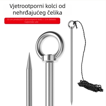 Tab ribarski kišobran s ojačanim zemljanim čepom, produžen dizajn, pribor za kišobrane za ribolov, sunčani i kišni kišobran, otporan na vjetar, nehrđajući čelik