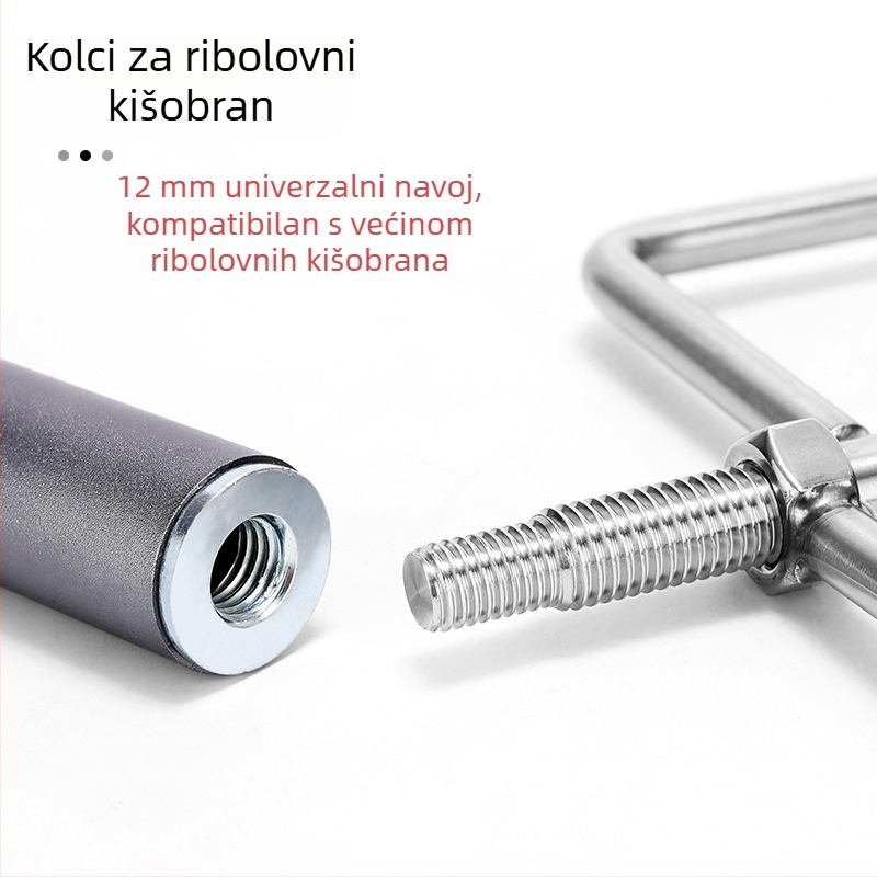 Tab ribarski kišobran s ojačanim zemljanim čepom, produžen dizajn, pribor za kišobrane za ribolov, sunčani i kišni kišobran, otporan na vjetar, nehrđajući čelik