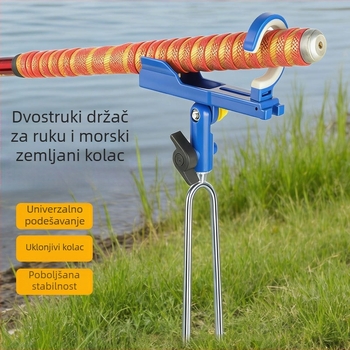 Držač štapa i stativ, ugrađen u zemlju, dvostruke namjene, za morski i ručni štap, dugi univerzalni štap-stativ