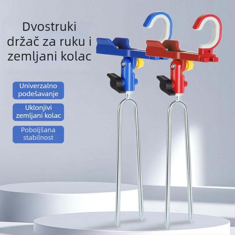 Držač štapa i stativ, ugrađen u zemlju, dvostruke namjene, za morski i ručni štap, dugi univerzalni štap-stativ
